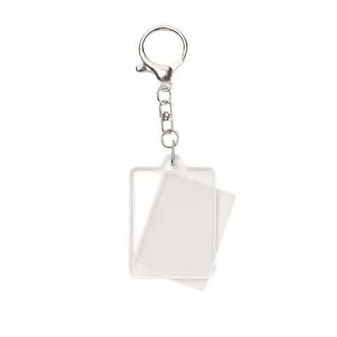 Acrylic Blank Keychain Photo Frame Transparent Insert Card Key Ring DIY Clear Plastic Hanging Ornament Jewelry Gift