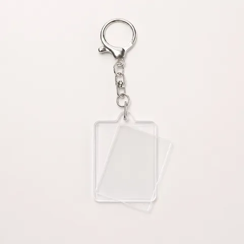 Acrylic Blank Keychain Photo Frame Transparent Insert Card Key Ring DIY Clear Plastic Hanging Ornament Jewelry Gift