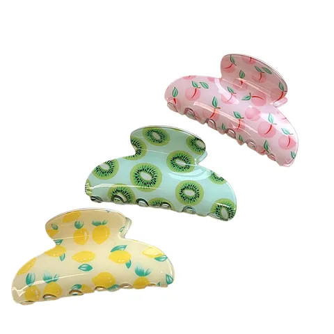 Stile Coreano PVC Stampa Frutta Molla per Capelli Dolce Pesca Kiwi Limone Pinzetta Accessori per Styling Giornaliero per Donne