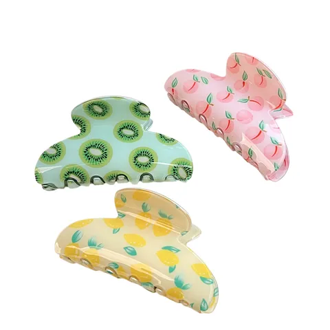 Stile Coreano PVC Stampa Frutta Molla per Capelli Dolce Pesca Kiwi Limone Pinzetta Accessori per Styling Giornaliero per Donne