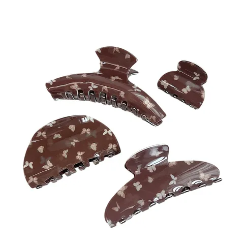 Stile Coreano Vintage Stampa Farfalla Resina Molla per Capelli Elegante Molletta Accessori per Capelli per Donne Styling Quotidiano