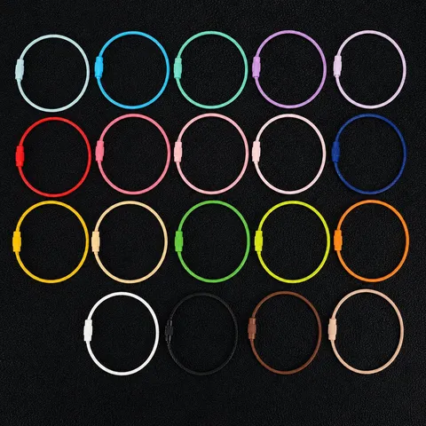 Buntes Metalldraht Schlüsselanhänger Ring DIY Handwerk Zubehör Edelstahl Kabelring