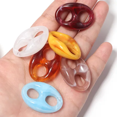 Acrylic Two-Tone Ombre Pig Nose Beads Irregular Marble Pattern Loose Beads For DIY Bracelet Jewelry Accessories Jewelry Making