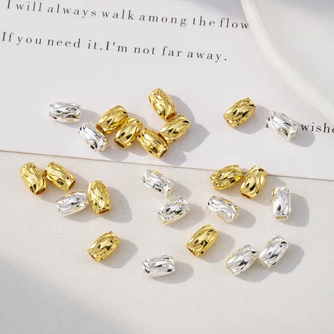 Copper 18K Gold Plated S Pattern Wave Beads For Jewelry Making DIY Handmade Spacer Beads Accessories Gold Silver Color