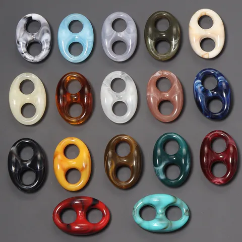Acrylic Two-Tone Ombre Pig Nose Beads Irregular Marble Pattern Loose Beads For DIY Bracelet Jewelry Accessories Jewelry Making