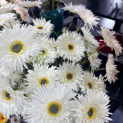 Artificial Gerbera Daisy Silk Flower Stem Vintage Garden Style Faux Wild Daisy Floral Arrangement For Wedding Arch Home Decor