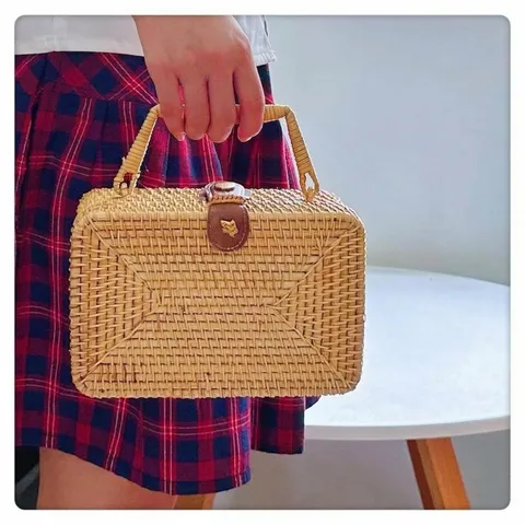 Handgeweven Ronde Rotan Schoudertas Stro Crossbody Tas Bohemian Zomer Vakantie Strand Stijl Voor Dames