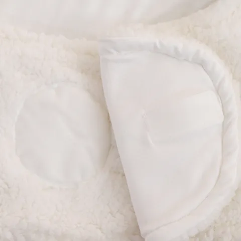 Newborn Baby Sleeping Bag Thickened Fleece Infant Swaddle Blanket With Cute Rabbit Ears Hooded Warm Winter Sleep Sack