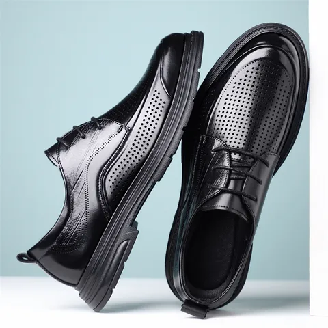 Chaussures Habillées d'Affaires pour Hommes Classiques Brogue Oxford Perforées Bureau Commute Cuir Antidérapantes