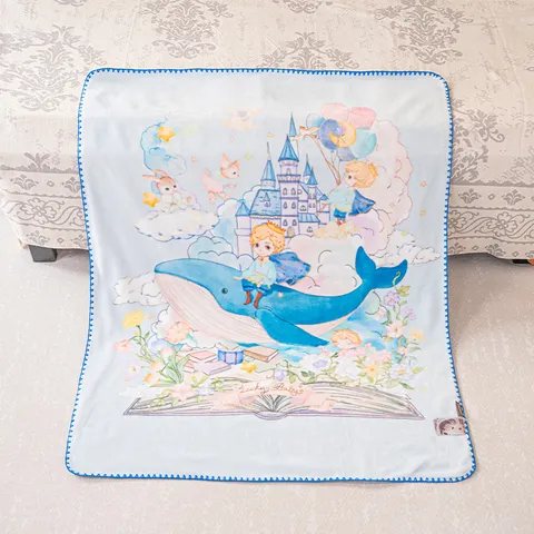 Kids Cartoon Printed Plush Blanket Soft Warm Baby Toddler Coverlet For Nursery Kindergarten Bedding Nap Blanket