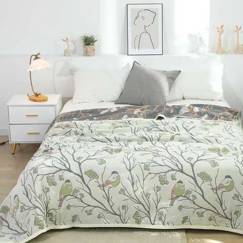 Cotton Gauze Towel Quilt Soft Breathable Summer Blanket Single Double Bed Air Conditioning Quilt Home Bedding