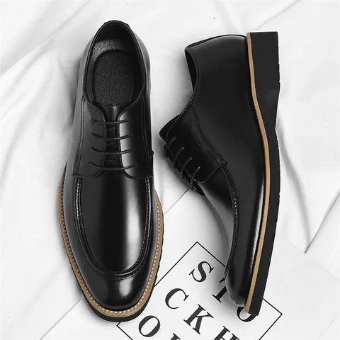 Chaussures Habillées d'Affaires pour Hommes Bout Pointu à Lacets Formelles Respirantes Oxford Pour le Travail Quotidien