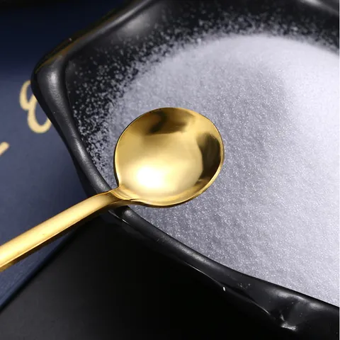 Mini Cuillère Ronde Créative en Acier Inoxydable Manche Court Doré Argenté Noir Cuillère à Assaisonnement Cuisine