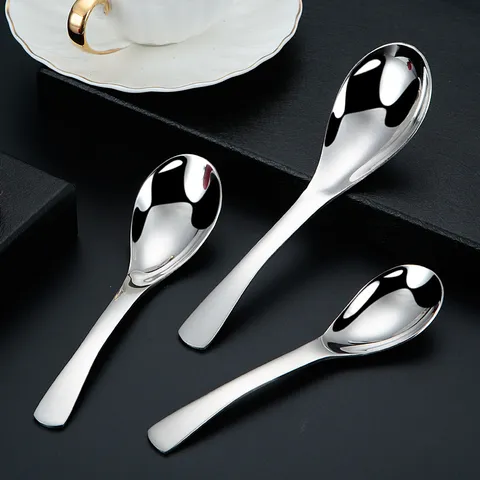 Stainless Steel Soup Spoon Household Thickened Dinner Spoon Modern Minimalist Tableware Kitchen Dining Tool