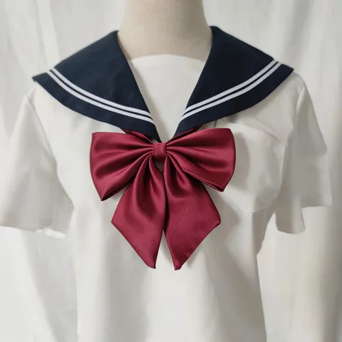Japanese JK Uniform Bowtie Solid Color Large Sailor Suit Ribbon Necktie Women Uniform Cosplay Accessories