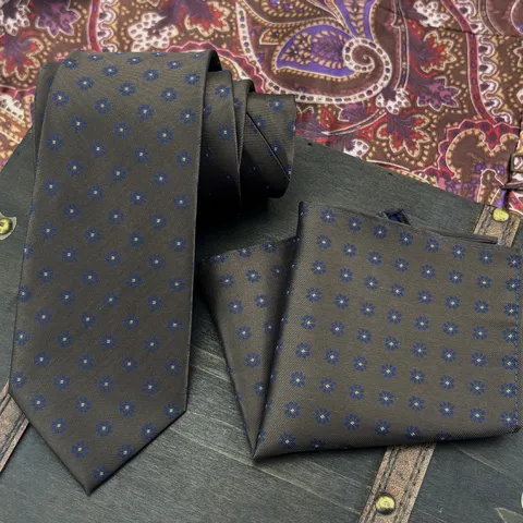 Men Jacquard Necktie Pocket Square Set Polyester Formal Business Suit Accessory Wedding Banquet Neck Tie