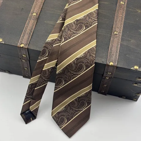 Men's Retro Paisley Jacquard Necktie And Pocket Square Set Vintage Business Wedding Formal Suit Polyester Tie