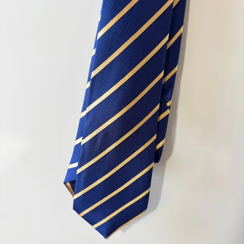 Mens Business Necktie Polyester Jacquard Woven Navy Blue Striped Neck Tie Formal Suit Neckwear For Office Wedding