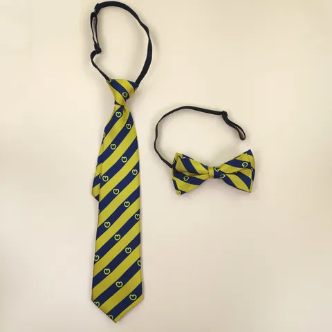 Kids School Uniform Striped Necktie And Bowtie Children Casual Polyester Neck Tie Bow Tie Student Accessories