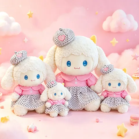 Süßes Lamm Plüschtier Cartoon Schaf Stofftier Weiches Kuschelkissen Für Mädchen Kinder Schlafzimmer Dekoration Geburtstagsgeschenk