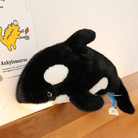 Cute Killer Whale Plush Toy Stuffed Animal Soft Pillow Ocean Life Doll Kids Birthday Gift Home Decor Black