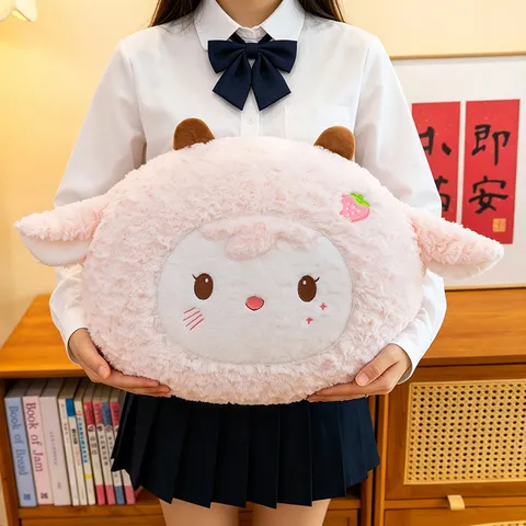 Cartoon Animal Plush Pillow Cute Rabbit Bear Sheep Cushion Office Nap Dormitory Chair Back Strawberry Embroidery Toy