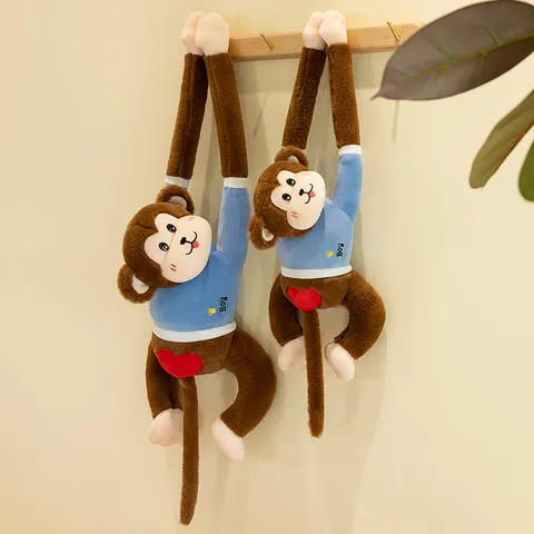 Cute Long Arm Monkey Plush Toy Stuffed Animal Doll Curtain Tieback Soft Long Plush PP Cotton Toy Gift For Kids Home Decor