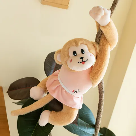 Cute Long Arm Monkey Plush Toy Stuffed Animal Doll Curtain Tieback Soft Long Plush PP Cotton Toy Gift For Kids Home Decor
