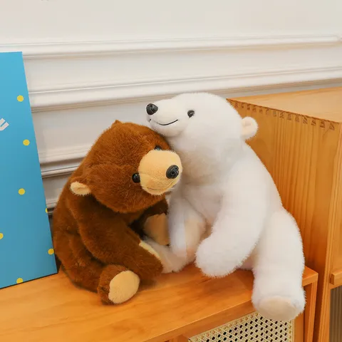 Cute Lying Polar Bear Plush Toy Panda Hugging Bear Doll Stuffed Animal Toy Soothing Sleeping Pillow Gift For Kids
