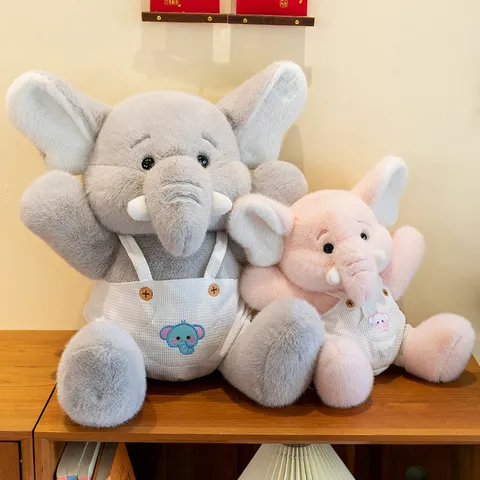 Cute Elephant Plush Toy Stuffed Animal Soft Doll Kids Soothing Companion Birthday Gift Pillow Home Decor
