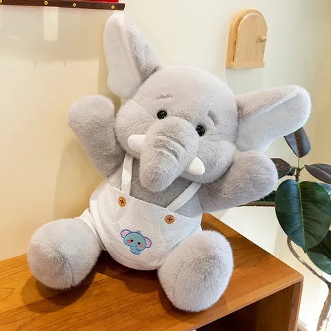 Cute Elephant Plush Toy Stuffed Animal Soft Doll Kids Soothing Companion Birthday Gift Pillow Home Decor