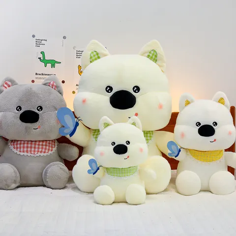 Cute West Highland White Terrier Plush Toy Stuffed Animal Puppy Doll Soft Fluffy Companion Toy Kids Birthday Gift