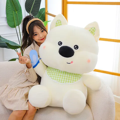 Cute West Highland White Terrier Plush Toy Stuffed Animal Puppy Doll Soft Fluffy Companion Toy Kids Birthday Gift