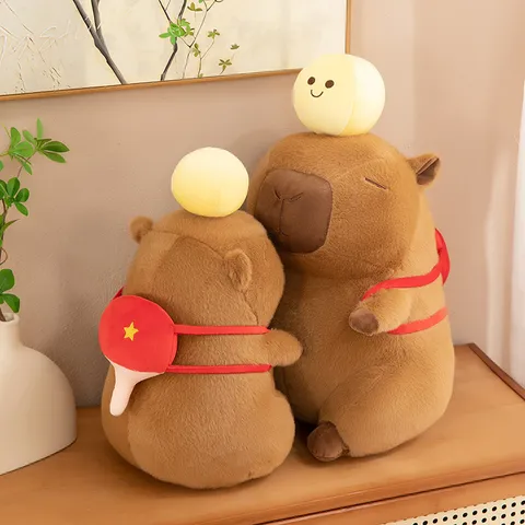 Mignonne Peluche Capybara Poupée Animal En Peluche Avec Sac À Dos Doux Oreiller De Cartoon Cadeau D'Anniversaire Pour Enfants