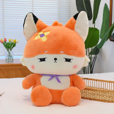 Cute Orange Fox Stuffed Animal Plush Toy Kawaii Soft Cartoon Doll Pillow Birthday Gift
