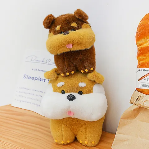Cute Standing Simulation Cartoon Dog Plush Toy Stuffed Animal Puppy Doll Children Birthday Gift Pillow