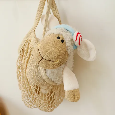 Cute Candy Sheep Plush Toy Stuffed Animal Doll Soft Fluffy Lamb Toy With Headwear Children Gift For Kids Girls