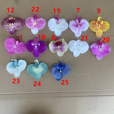 Large Phalaenopsis Artificial Flower Heads PVC Fake Flowers For Wedding Party Home Decor DIY Craft Floral Arrangement