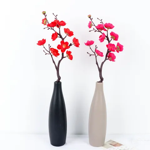 Chinese Pastoral Artificial Plum Blossom Branches Silk Flower Fake Plum Branches For Home Decor Wedding Photography Props