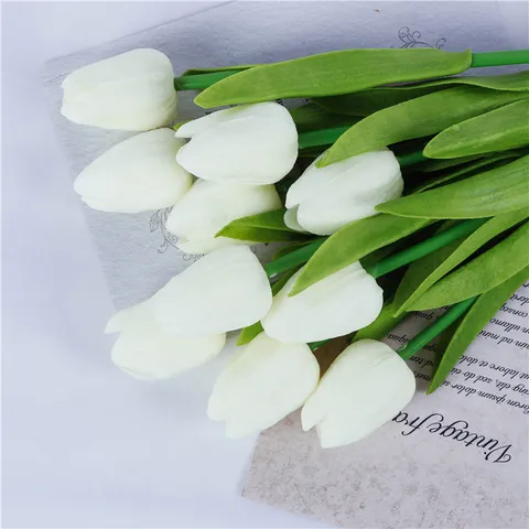 Artificial Tulip Flowers PU Real Touch Single Stem Bouquet For Home Decor Wedding Party Floral Arrangement