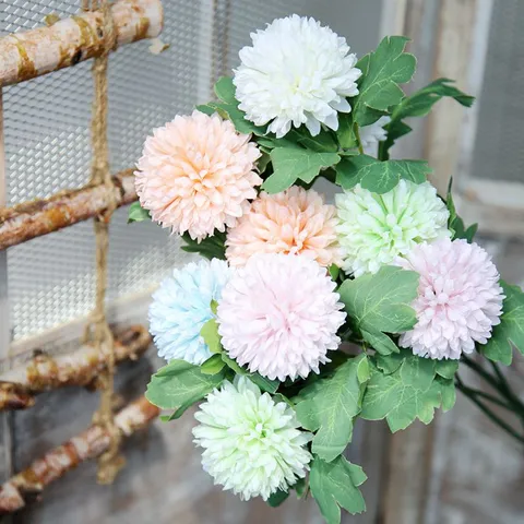 Artificial Dandelion Silk Flower Single Stem Rustic Country Home Decor Floral Arrangement Wedding Photography Prop