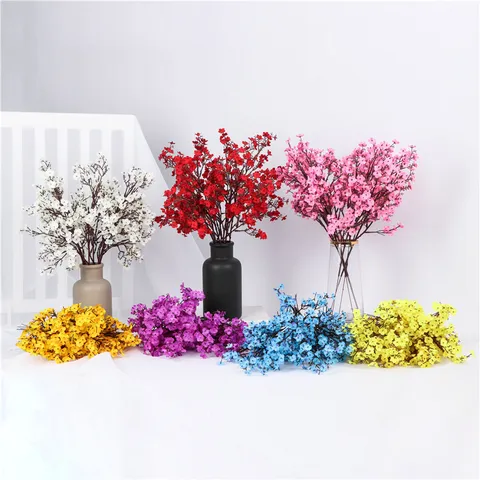 Artificial Silk Baby's Breath Flower Bunch Fake Gypsophila Floral Stem For Home Wedding Party Decor
