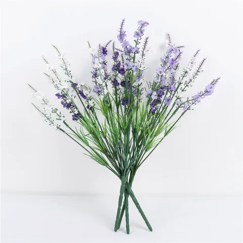 European Style High Quality Artificial Lavender Pastoral Style Decorative Bunch Flowers Wedding Lavender Bouquet
