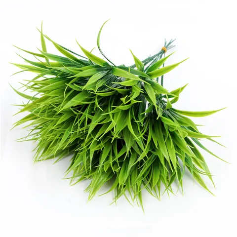 Artificial Plastic Spring Grass Plant Miniature Greenery Stem For Home Decor Restaurant Partition Table Centerpiece