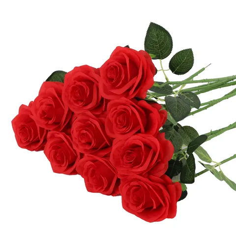 Artificial Silk Rose Flower Single Stem Bouquets Fake Flowers For Home Wedding Party Decor Floral Arrangement