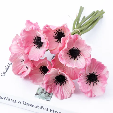 Artificial Poppy Flower Single Stem PU Corn Poppy Bouquet For Wedding Home Restaurant Decoration Floral Arrangement