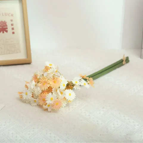Artificial Silk Chrysanthemum Flower Bouquet Home Decor Living Room Coffee Table Dining Table Floral Arrangement Fake Plants