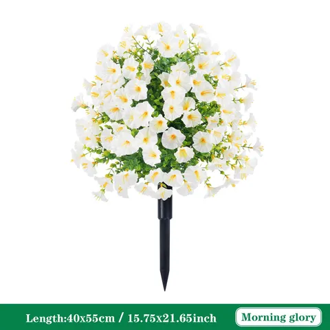Artificial Morning Glory Ground Insert Flower Ball Fake Plant For Wedding Courtyard Garden Home Decor Simulation Greenery