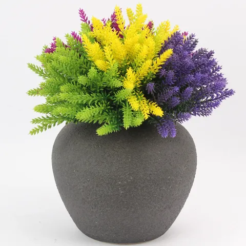 Artificial Lavender Bouquet Plastic Fake Flowers For Home Decor Garden Fence Wedding Party Table Centerpiece