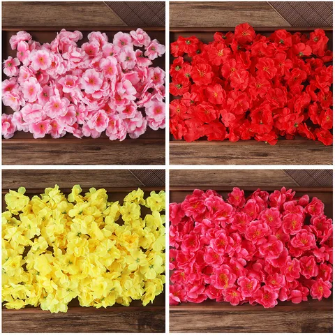 Artificial Peach Blossom Petals Silk Fake Flower Heads Bulk For Wedding Party Decor Photography DIY Crafts Headwear